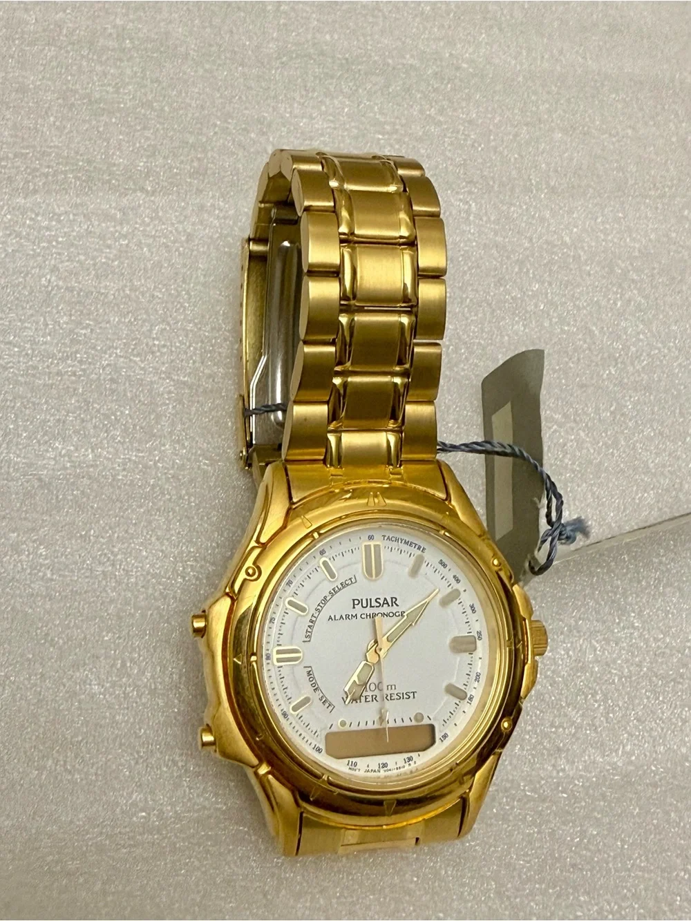 Vintage Pulsar PQF204 (V041-9240) Gold Tone Ana-Digi Men's Watch - NOS W/ Tag